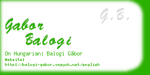 gabor balogi business card